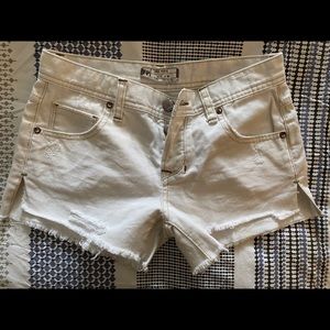 Free People White Denim Shorts